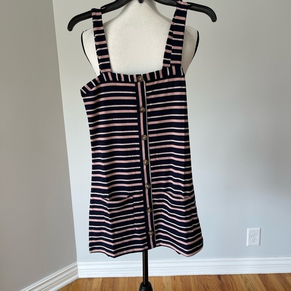 Olivaceous size medium mini rib knit dress striped sundress tank festival NWT - Picture 10 of 12